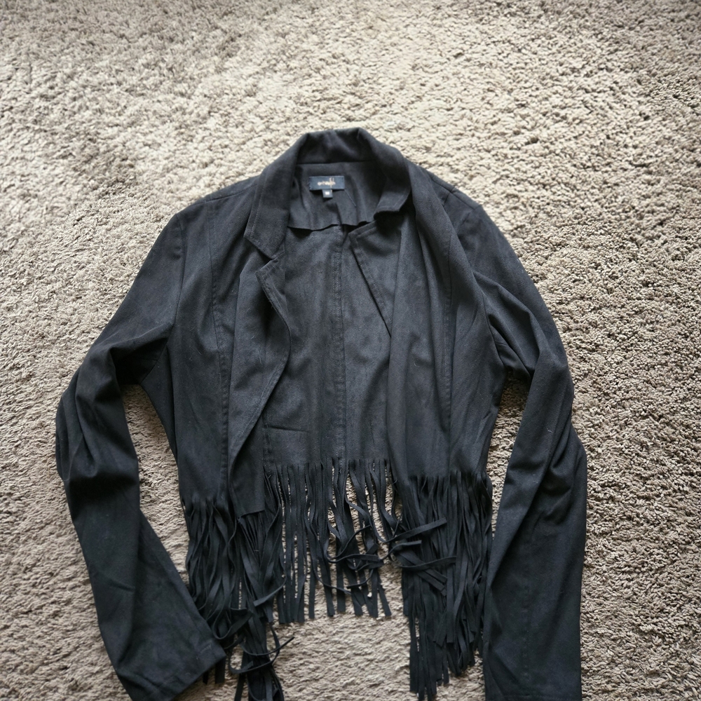 Elegant Black Fringe Blazer